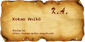 Kokas Anikó névjegykártya